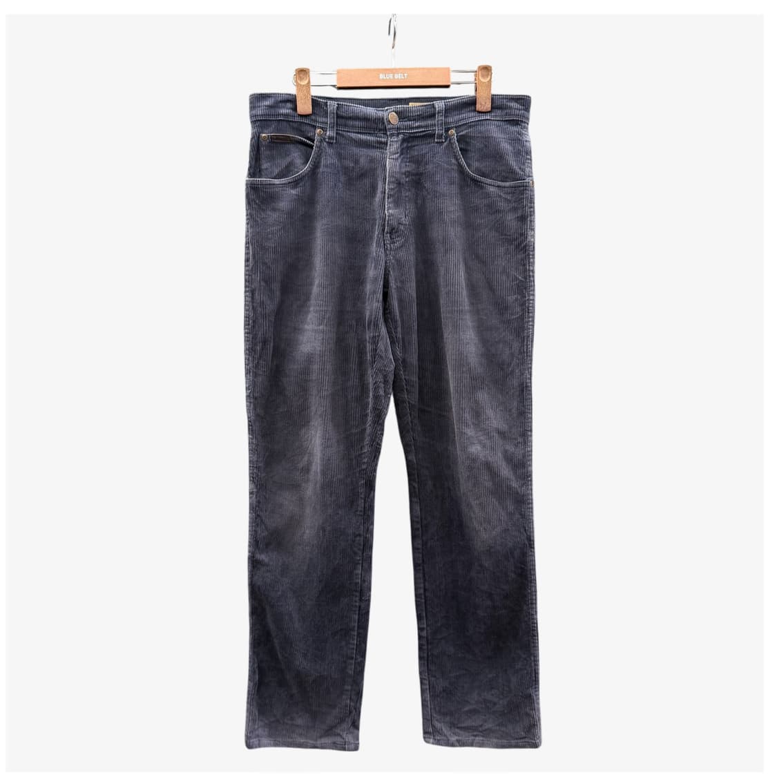 Wrangler 코듀로이 워크팬츠 양각버튼 가죽패치 W스티치 디테일 블루 상품이미지1