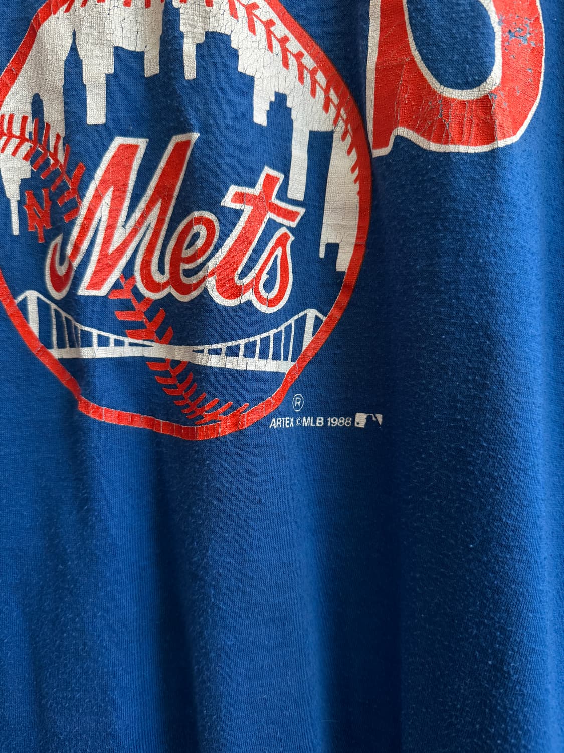 [XL]80's New York METS 베이스볼팀 프린팅 티셔츠 상품이미지5