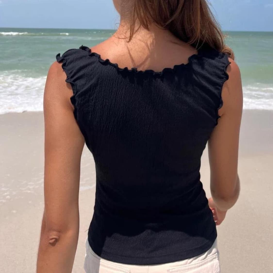 브랜디 멜빌 리본 블랙 탑 상품이미지3