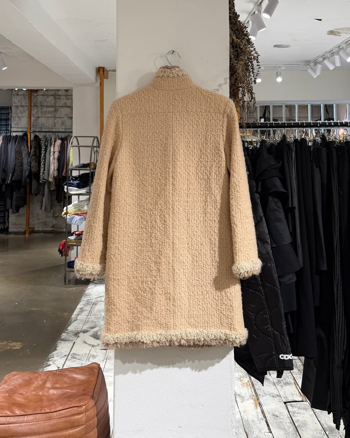 르네 베이지 트위드 포켓 더플 코트 상품이미지6