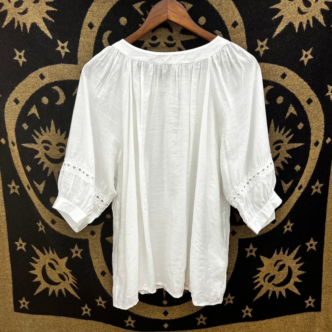 빈티지 레이스 자수 펀칭테이프 코지 블라우스 K0148 상품이미지4