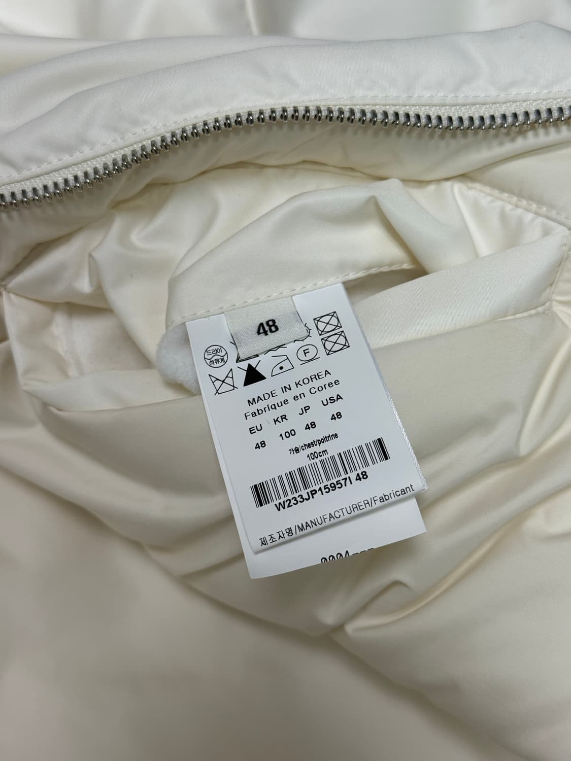 우영미 패디드 MA-1 아이보리 사이즈 48 상품이미지3