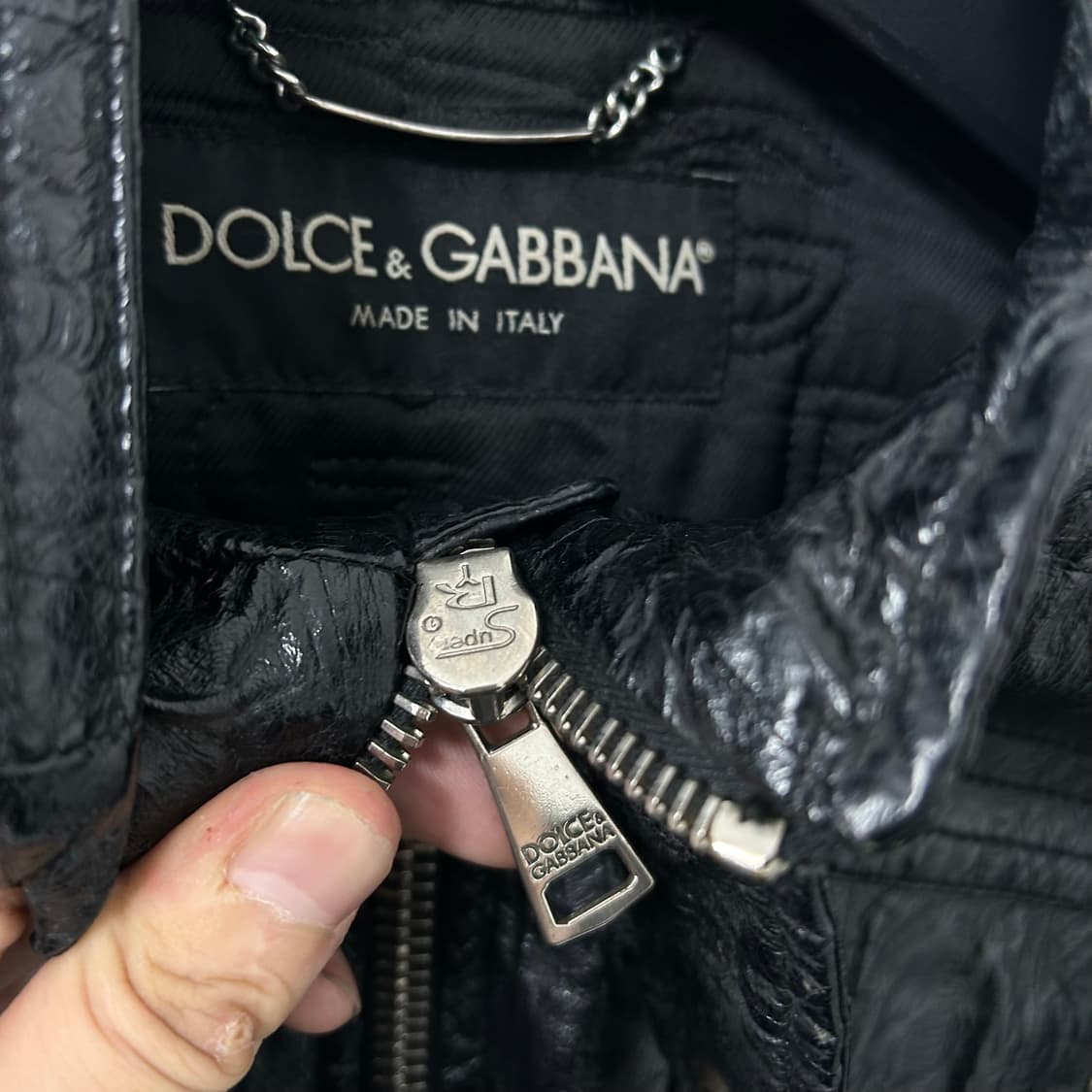 돌체앤가바나 아카이브 악어가죽 라이더 자켓 상품이미지8