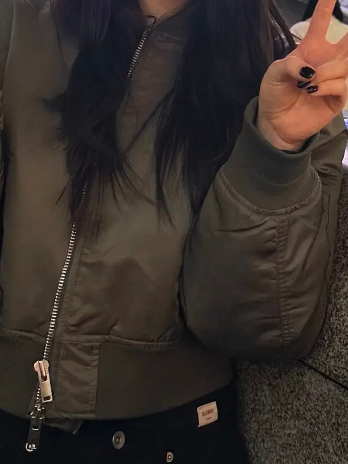 무신사스탠다드 우먼즈 크롭 MA-1 보머 재킷 L 상품이미지2