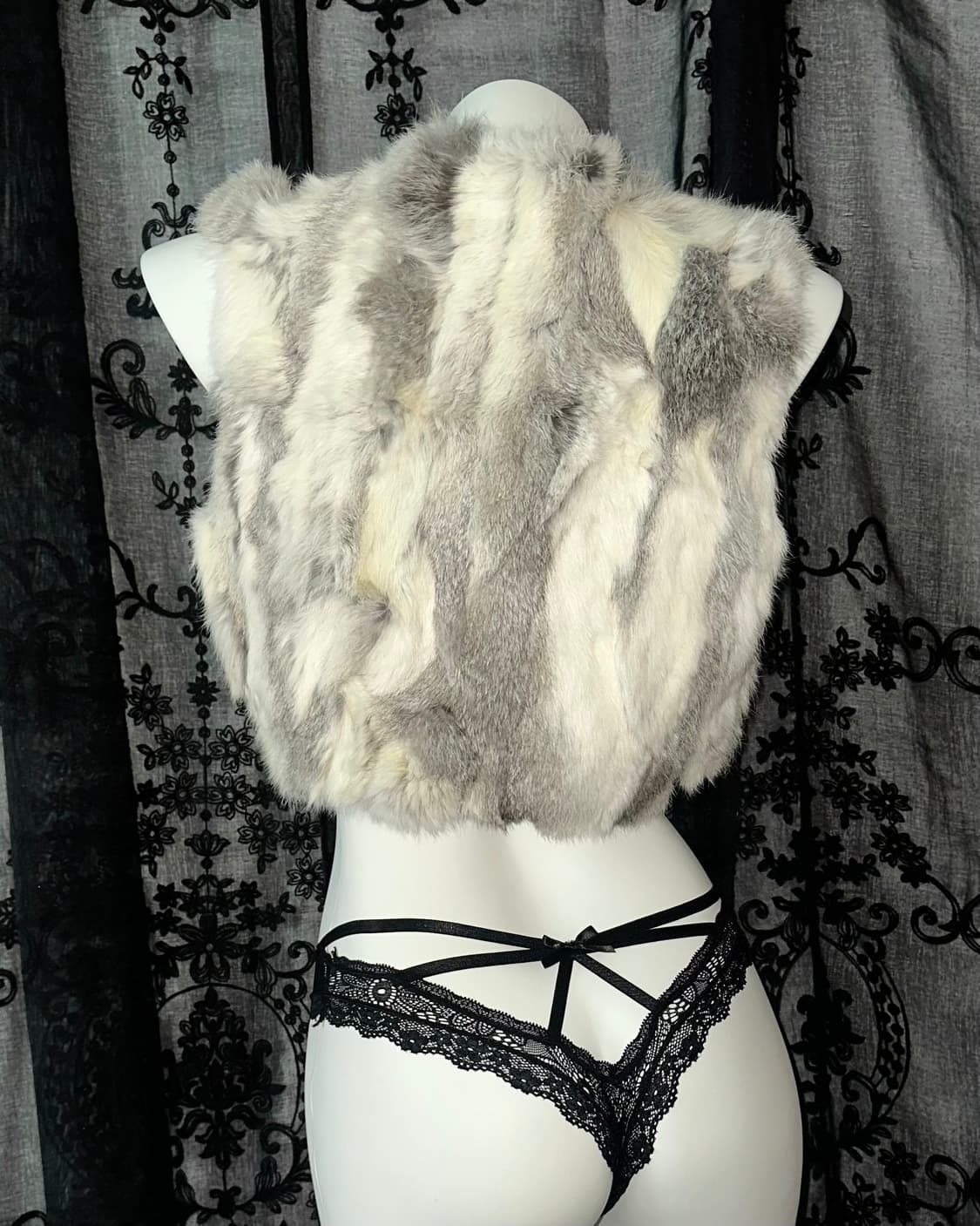 rabbit fur vest 상품이미지3