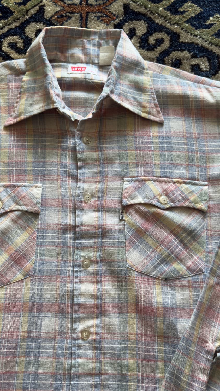 1970s Levi's made in USA 체크셔츠 상품이미지4