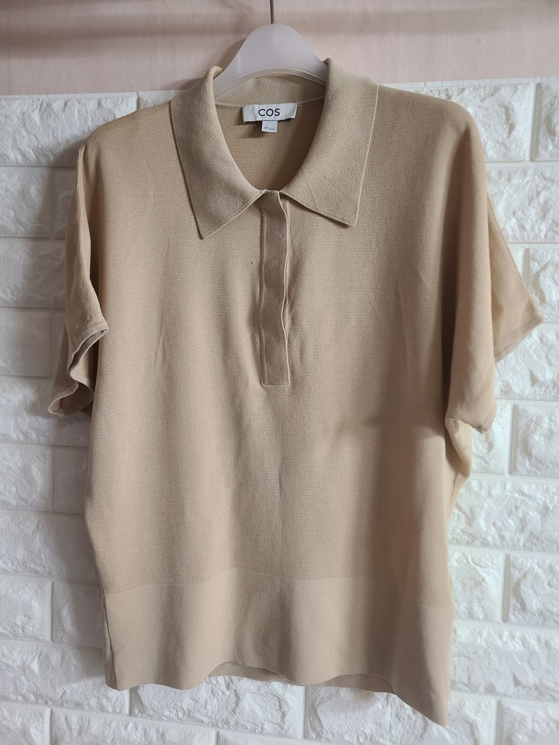 COS 카라 니트 반팔 티셔츠 L 상품이미지1