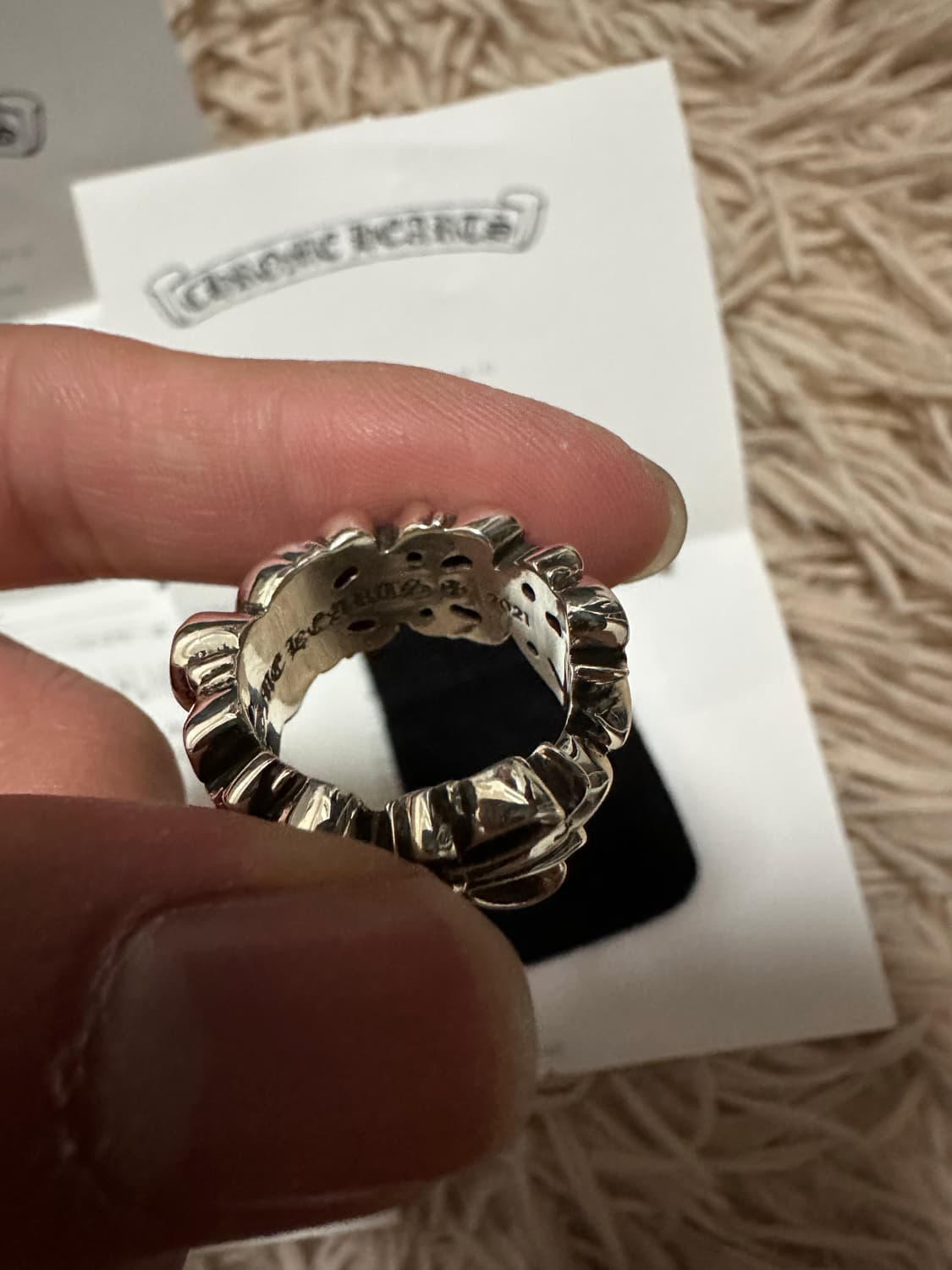 크롬하츠 더블 플로랄 크로스 하트 us7 사이즈 상품이미지4