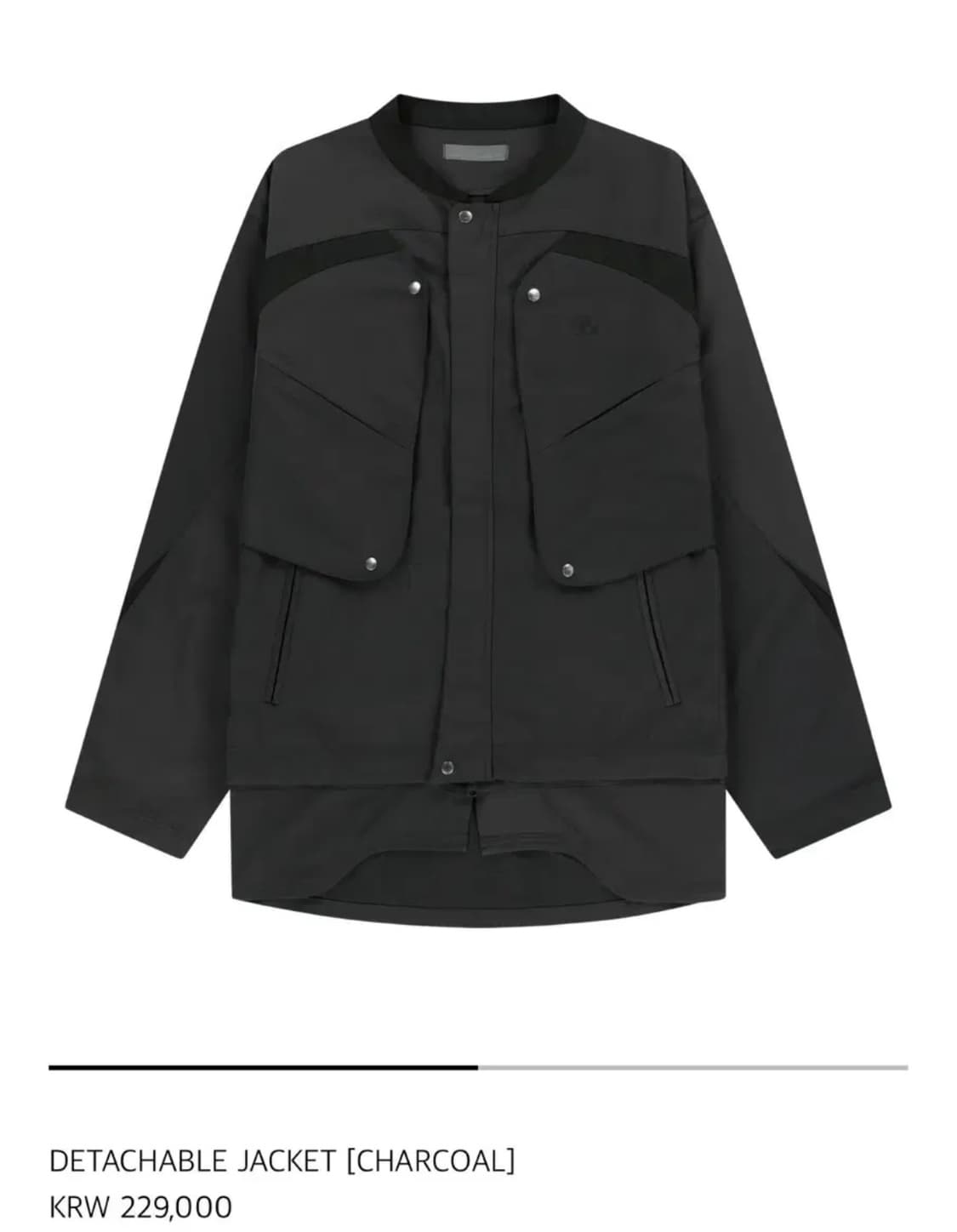 산산기어 디태처블 자켓 차콜 3사이즈 상품이미지1