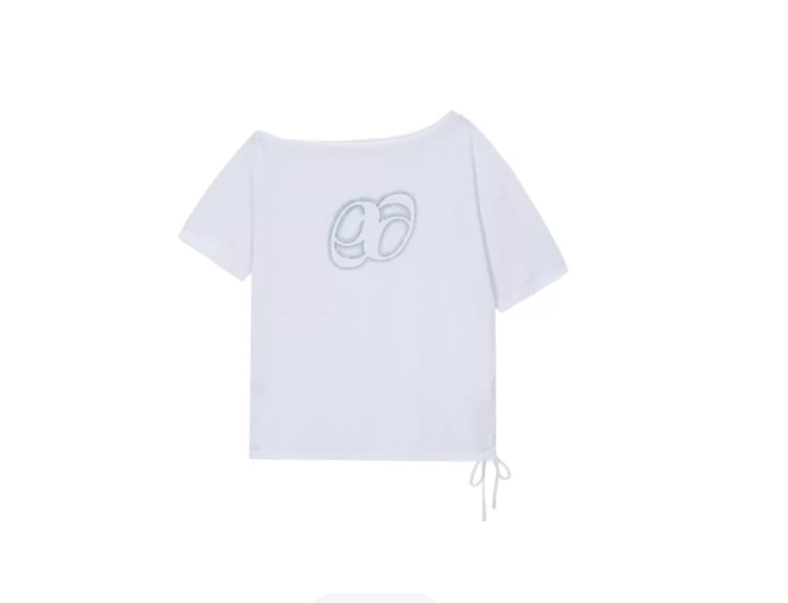 KIKI BOXY SHIRRING TEE / WHITE 상품이미지1