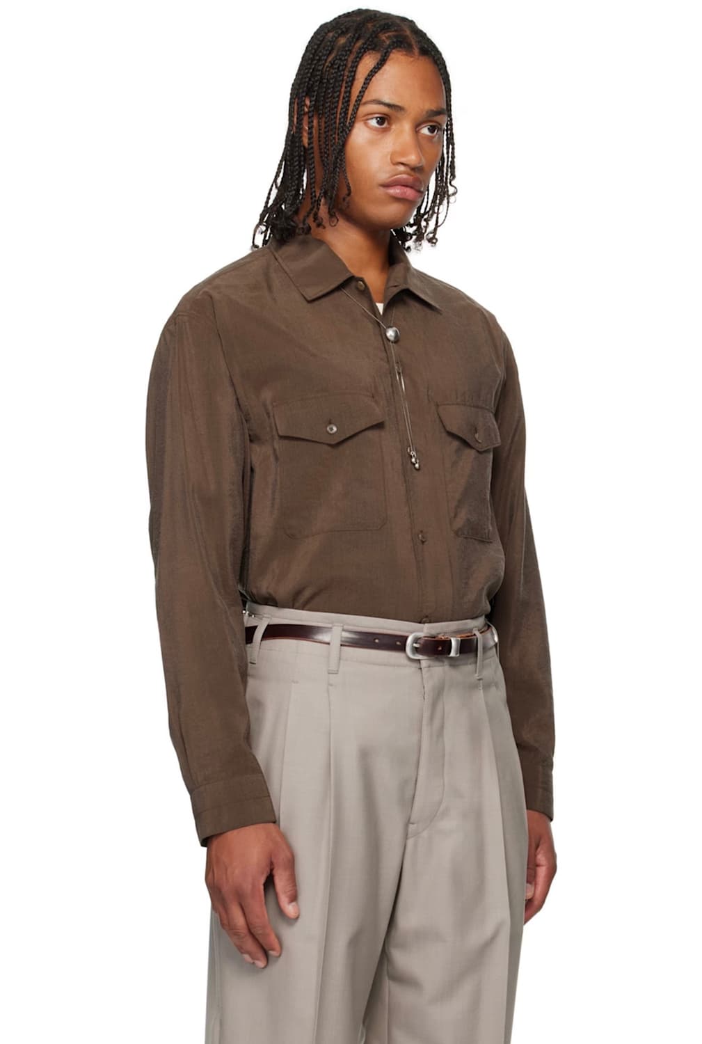 [50] 르메르 드라이실크 셔츠 브라운 상품이미지6