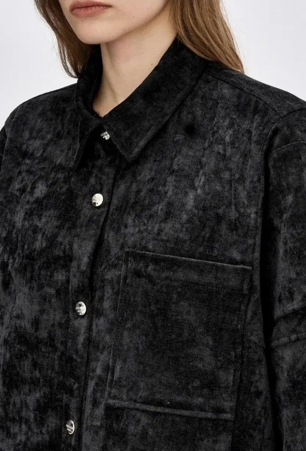 시스템 오버사이즈 벨벳 슬릿 셔츠 (55) 24SS 상품이미지4