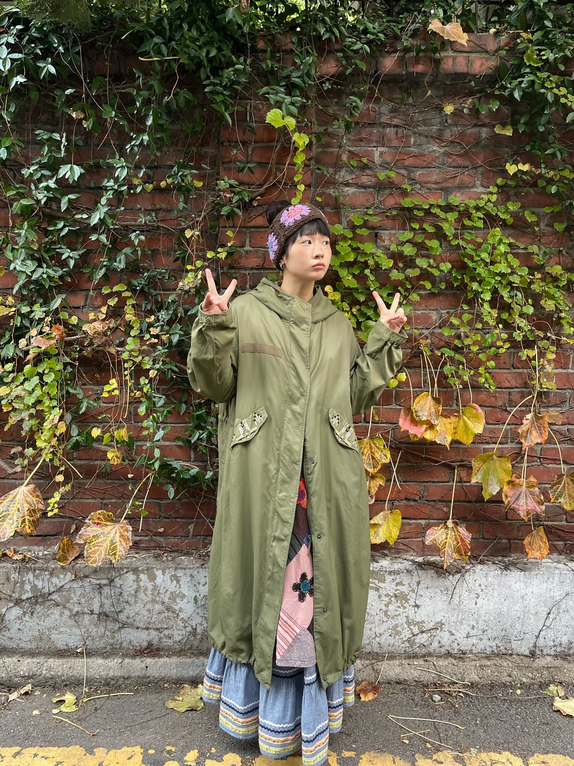 Titicaca 그린 카키 롱 후드 야상 상품이미지2