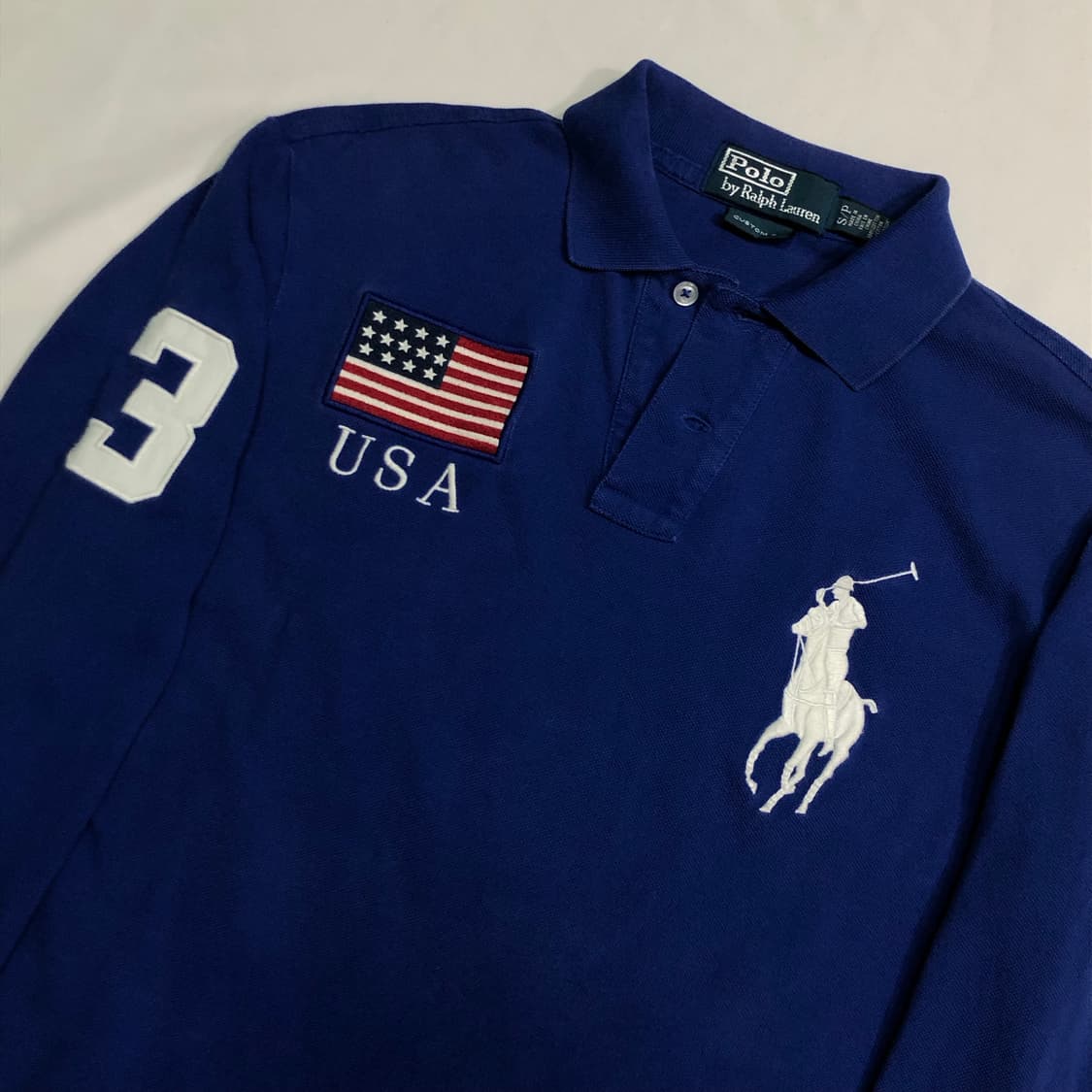폴로 랄프로렌 성조기 빅포니 블루 카라티 상품이미지1