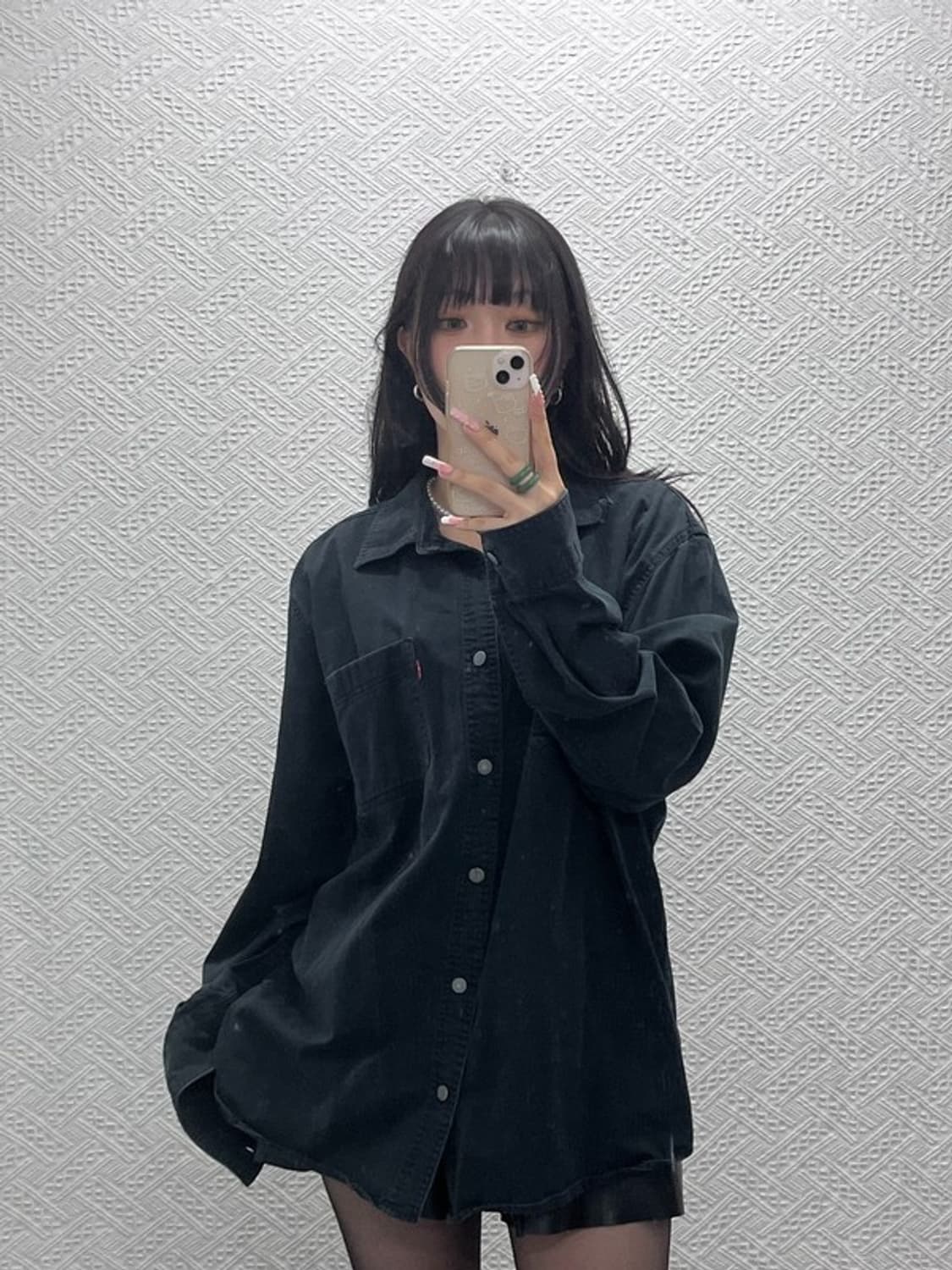 리바이스 빈티지 웨스턴 락시크 오버핏 흑청 셔츠 XL C12297 상품이미지1