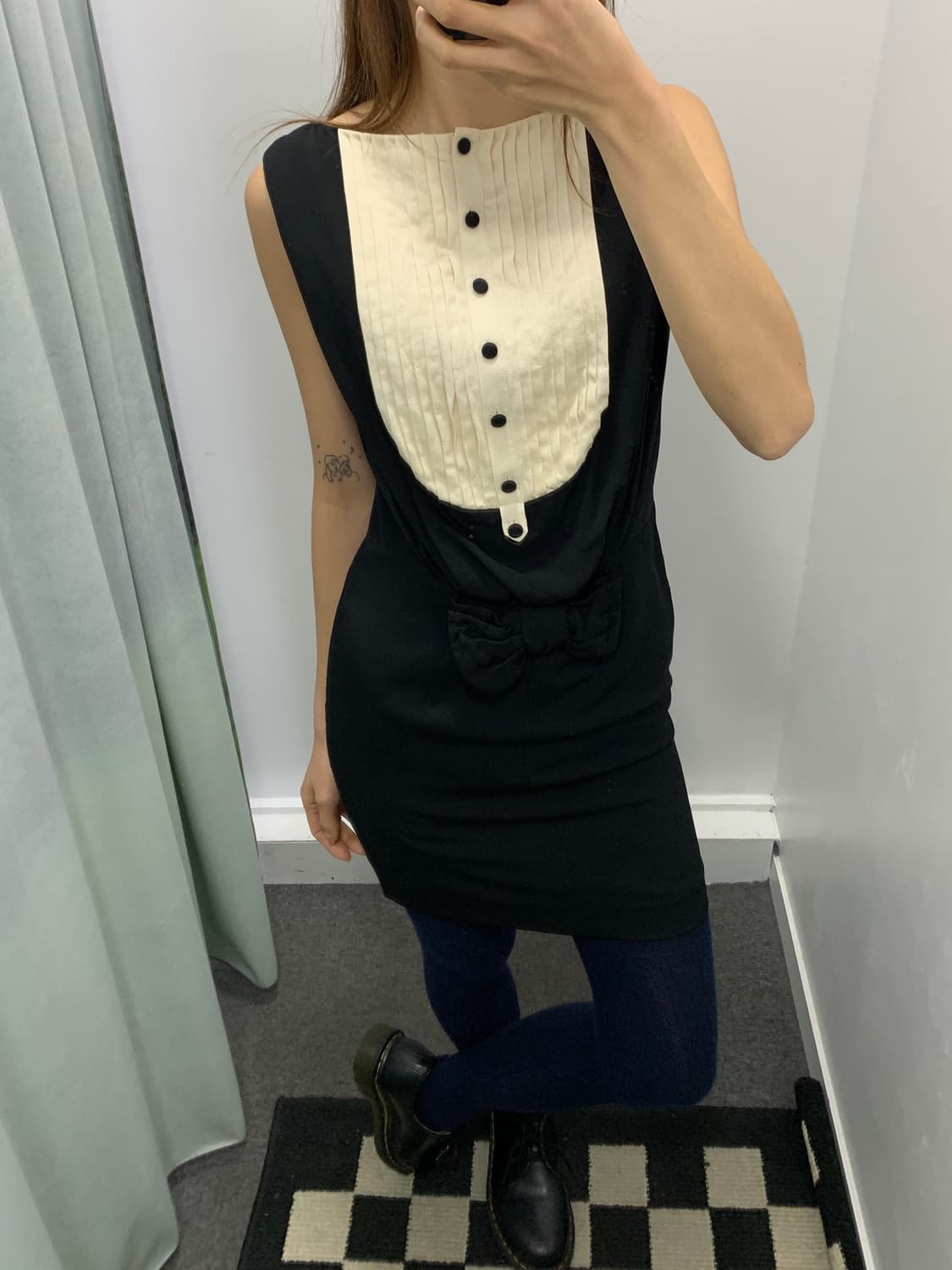 모스키노 턱시도 실크 블랙 원피스 상품이미지4