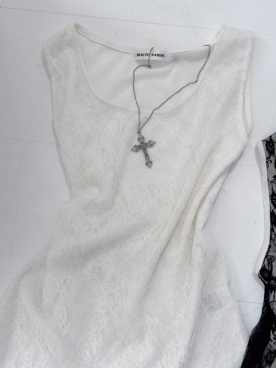 Floral Cotton Sleeveless (White) 0205 상품이미지2