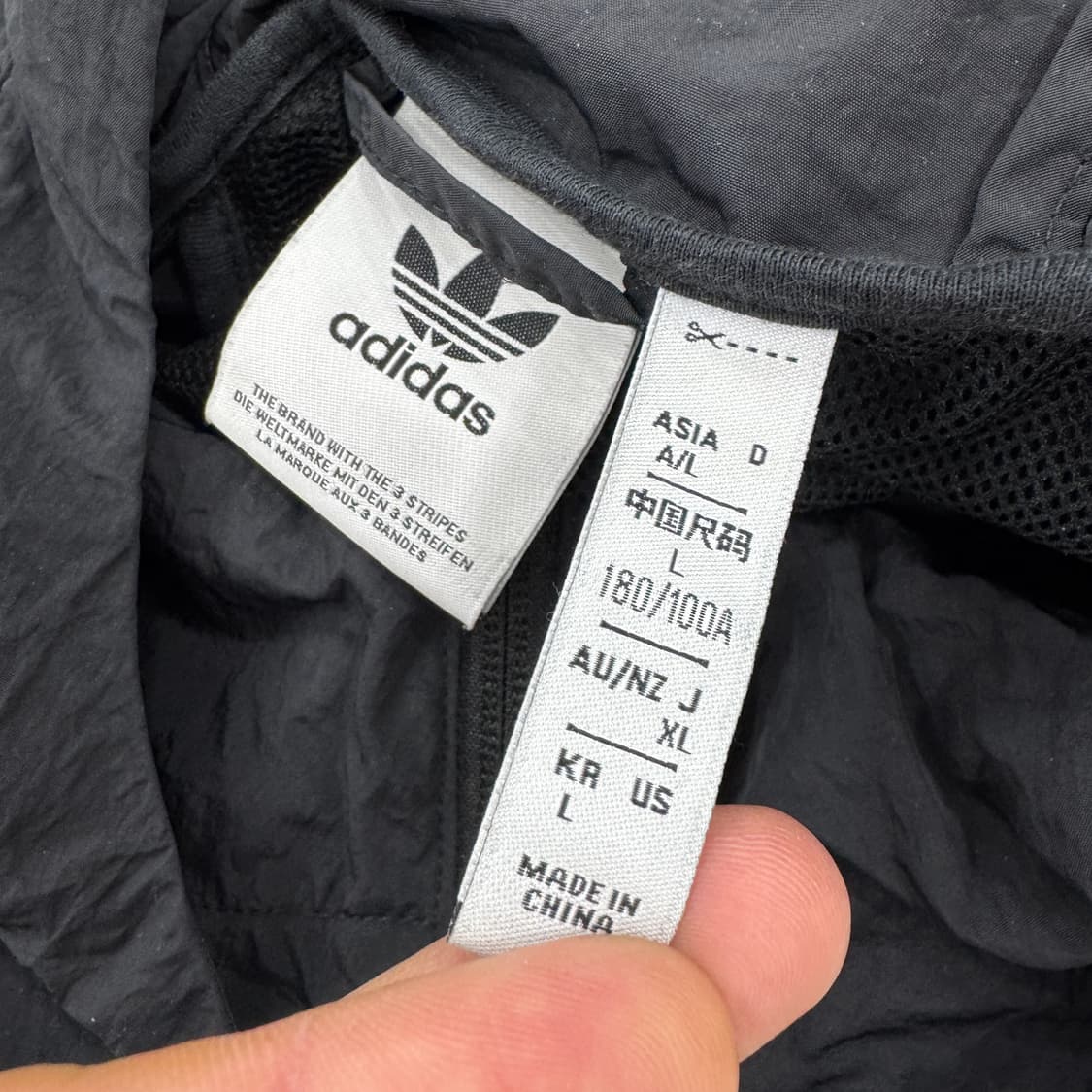 L(XL~2XL) 아다다스 아디컬러 블랙 바람막이 자켓  상품이미지5