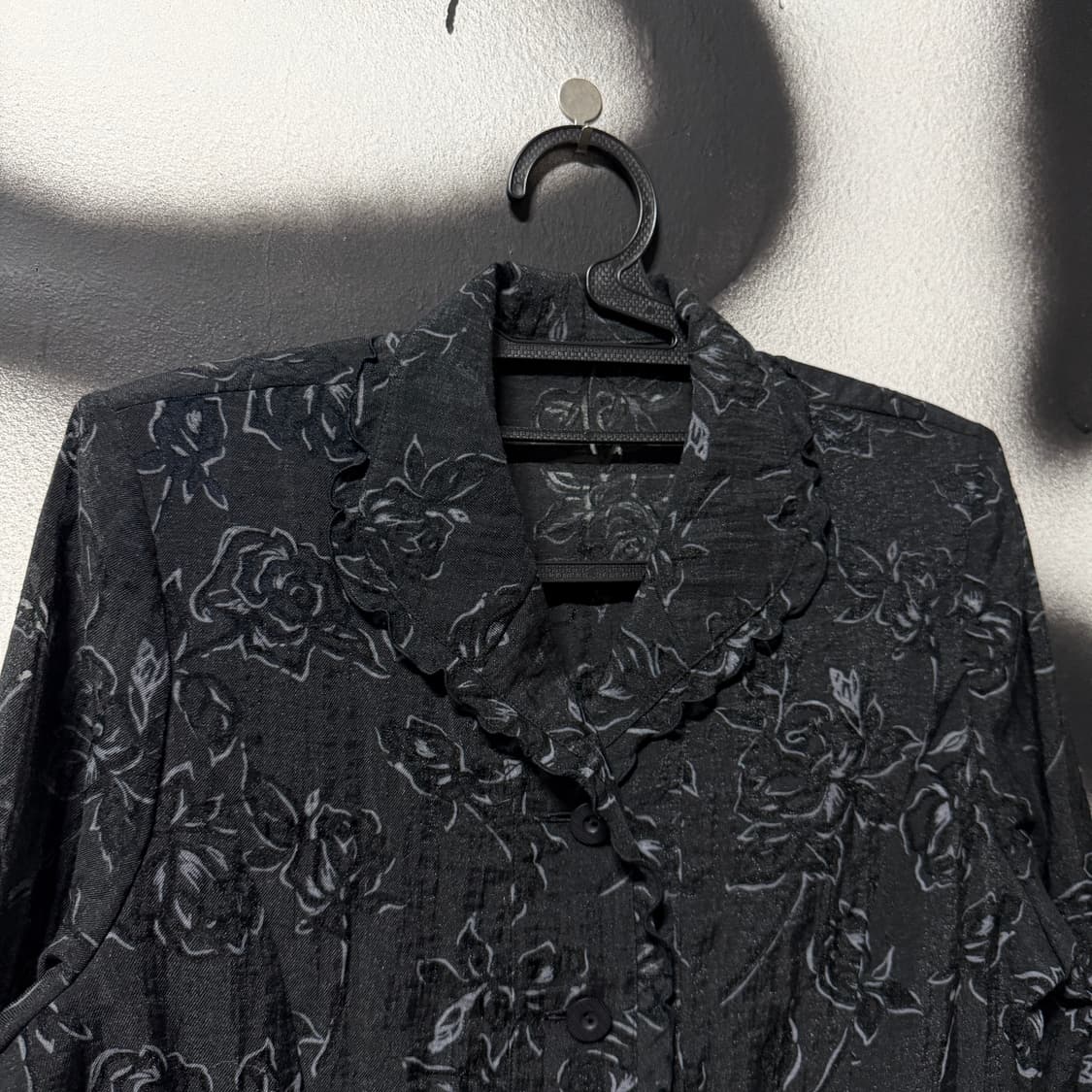 VTG 빈티지 플라워 풀 패턴 레이스 시스루 오간자 블라우스 자켓 상품이미지3