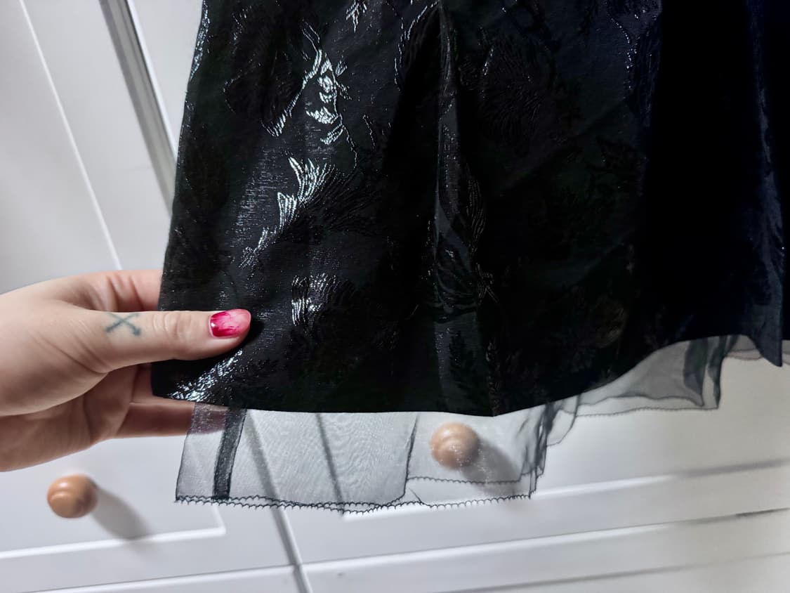 블랙 플라워 패턴 스커트 상품이미지3