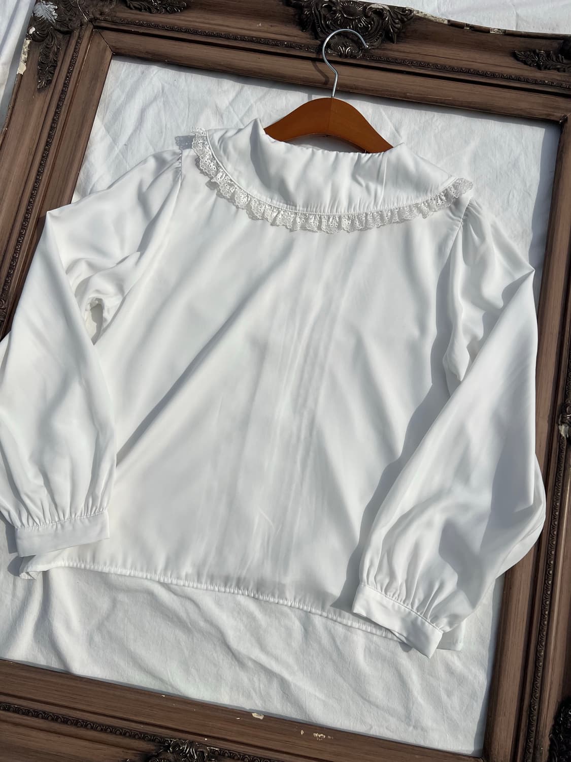 화이트 레이스 카라 블라우스 상품이미지4