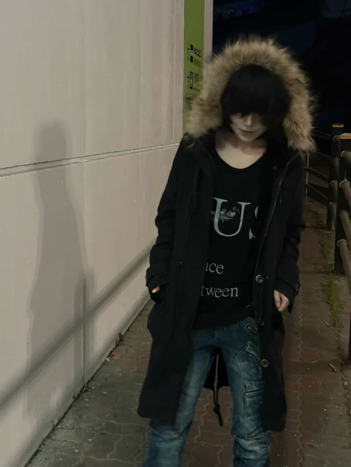 Vkei style fur long coat black 상품이미지3