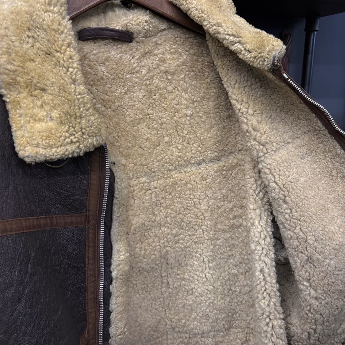 90s 미공군 B-3 TYPE 천연 양가죽 무스탕 플라이트 자켓 N485 상품이미지10