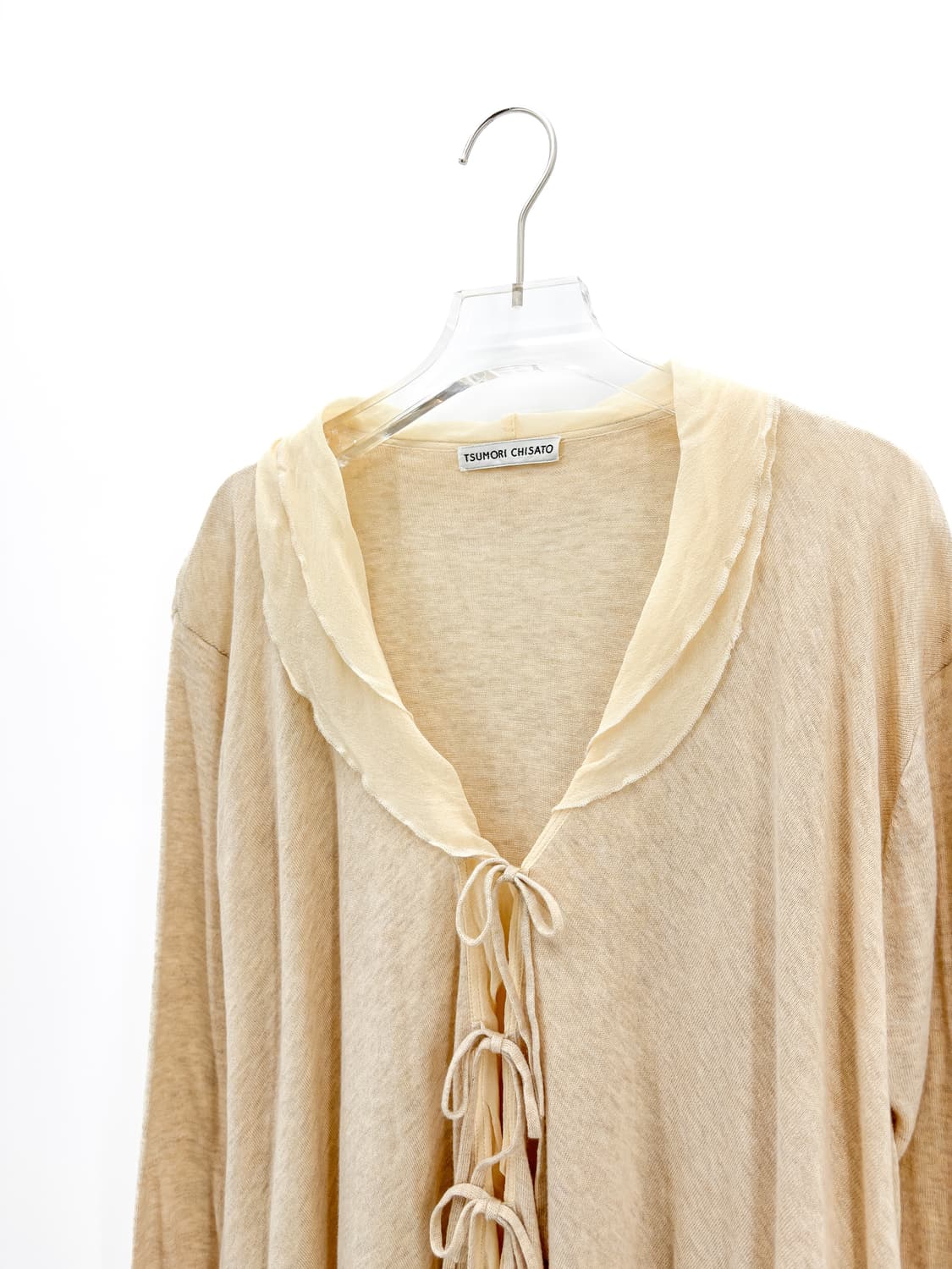 츠모리 치사토 캐시미어 블렌드 리본 러플 가디건 상품이미지5