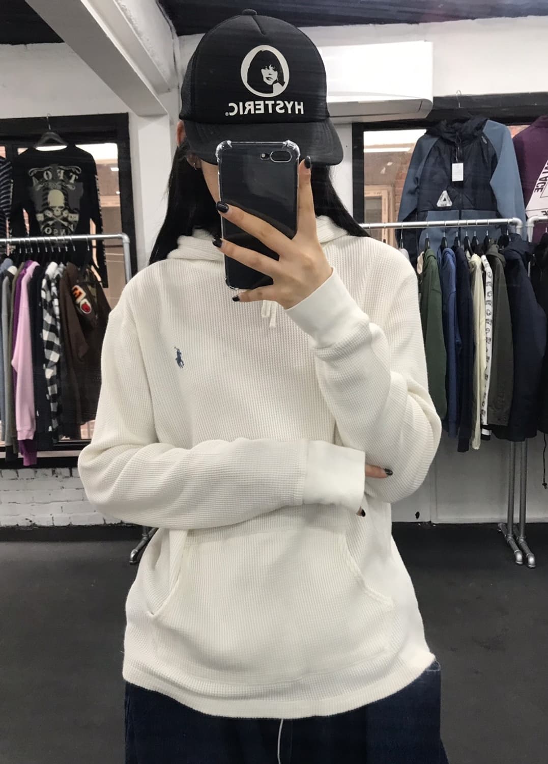 폴로 랄프로렌 화이트 와플 후드 상품이미지2