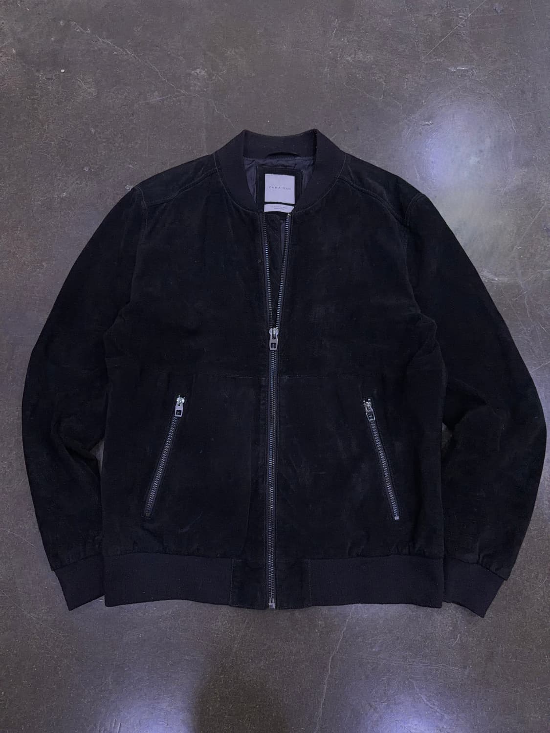 자라 돈피 레더 스웨이드 블랙 블루종 가죽자켓 XL 상품이미지1