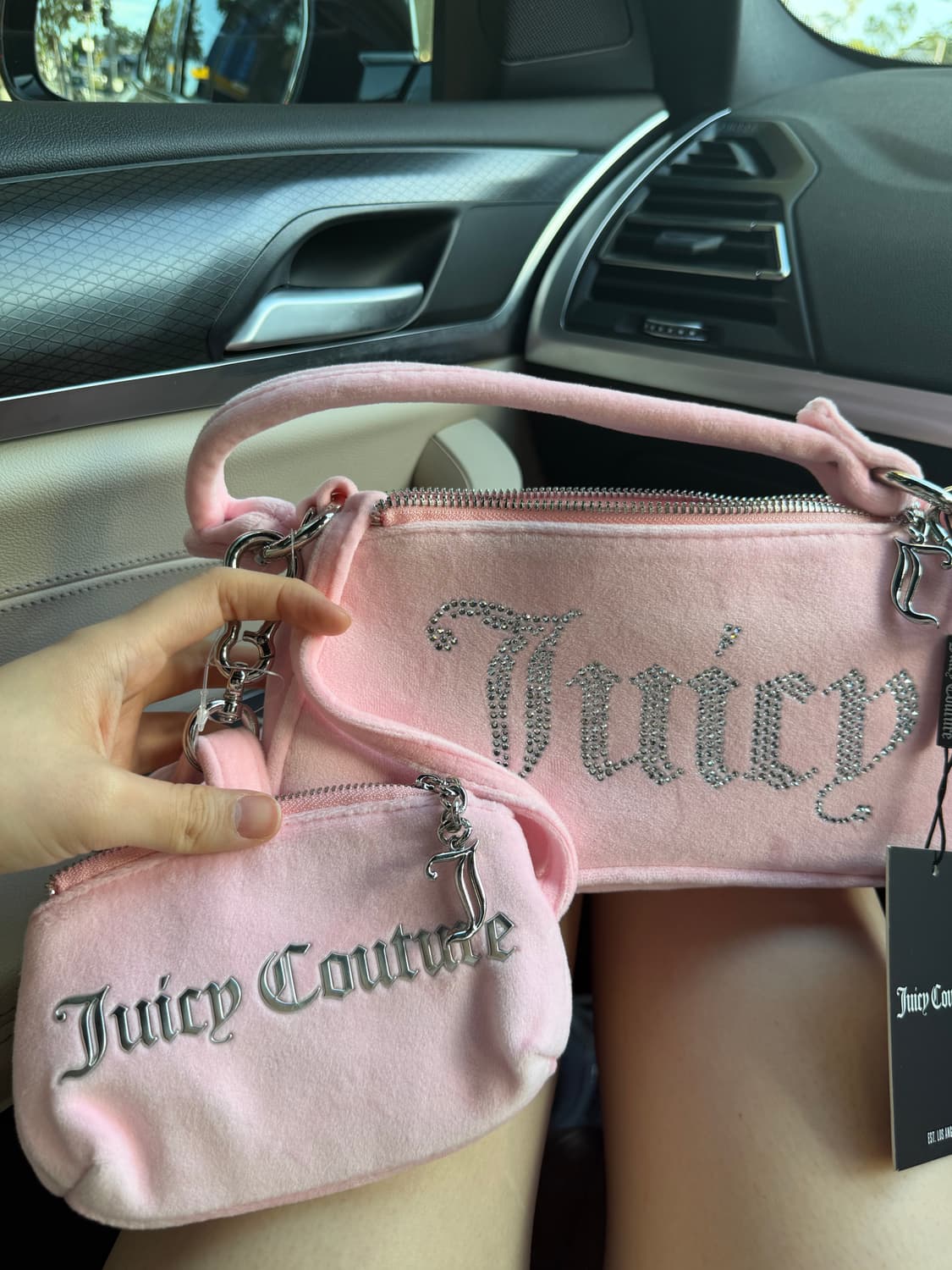 [신상✨프리뷰세일] 쥬시꾸뛰르 벨벳 핑크 숄더백/크로스백  상품이미지2
