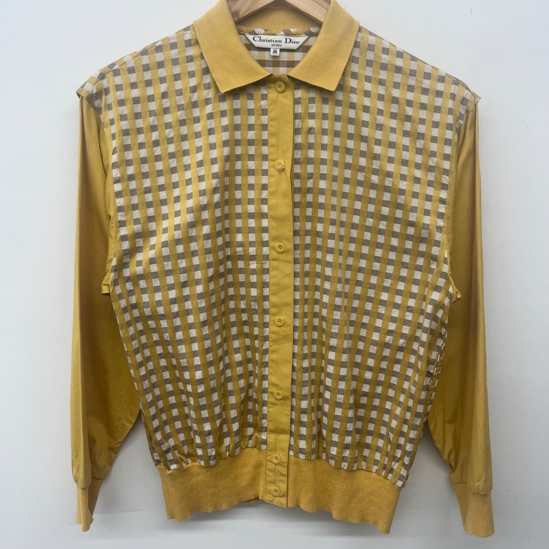 크리스찬 디올 옐로우 체크 패턴 셔츠 여/M 상품이미지2