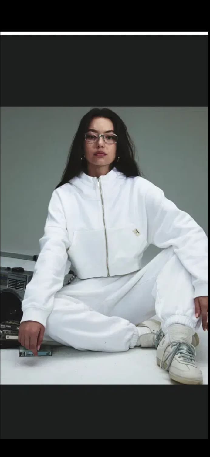 새상품) 글로니 g 워시드 후드집업 화이트 상품이미지4