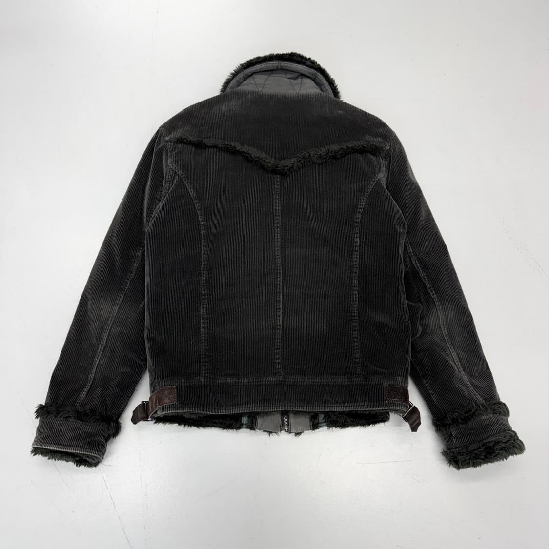 캘빈클라인 Y2K 퍼 코듀로이 무스탕 집업 자켓 상품이미지3