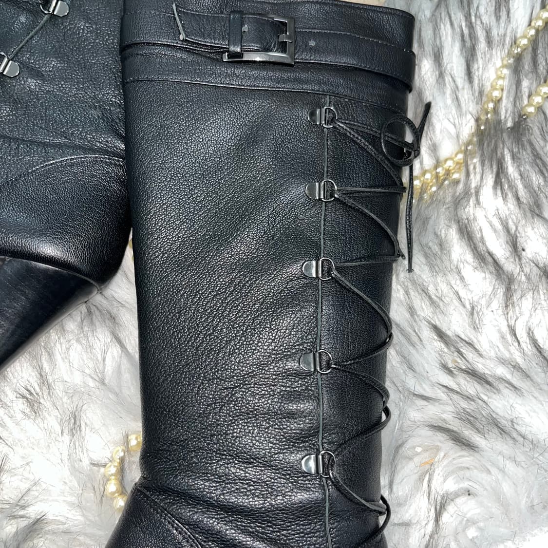 빈티지 레이스업 부츠힐 상품이미지3