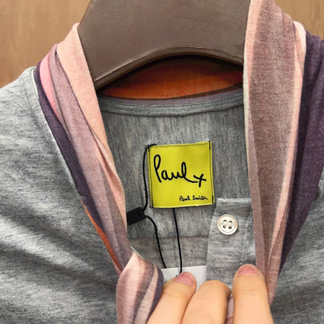 폴스미스 스카프 슬리브리스 배색 보더 스트라이프 패턴 디테일 그레이 상품이미지7