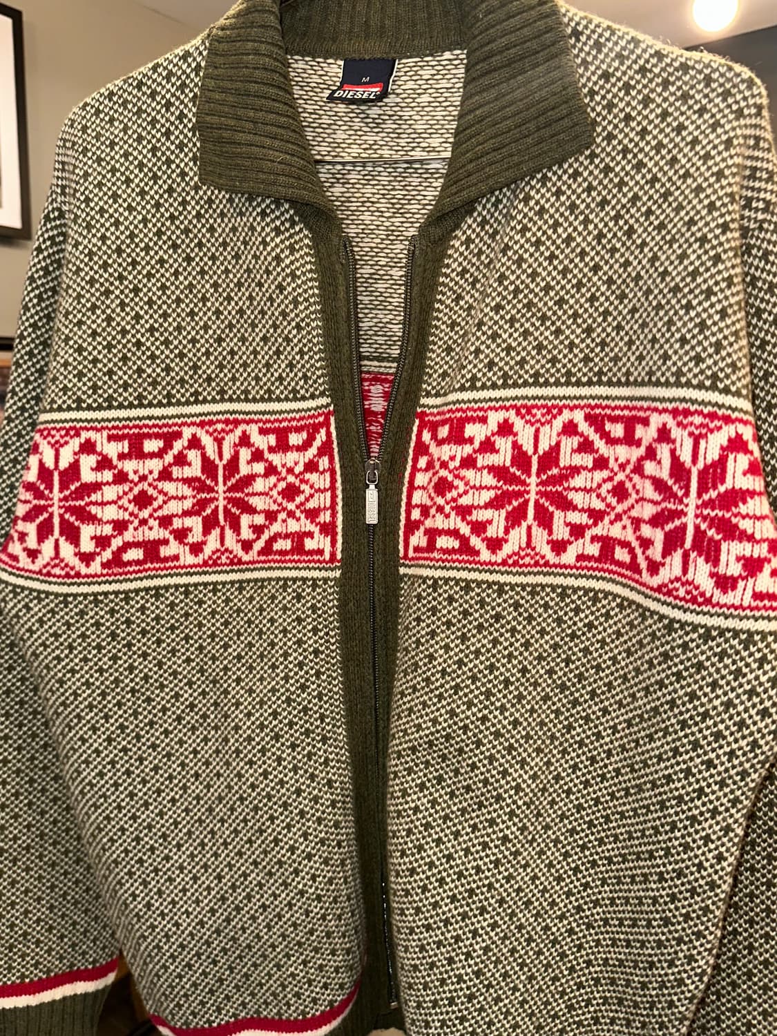 00’s Diesel flower pattern knit zip-up 상품이미지6
