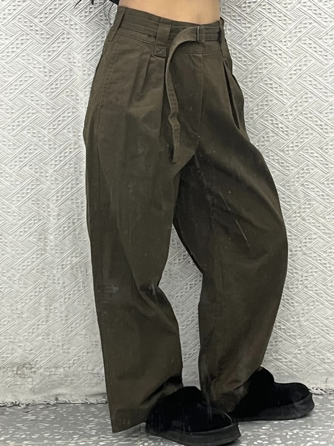 유니클로U 캐주얼 핀턱 벨티드 코튼팬츠 70 C06589 상품이미지1