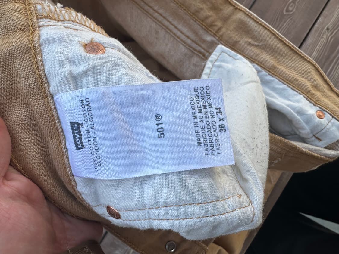 리바이스501 36/34 베이지 상품이미지4