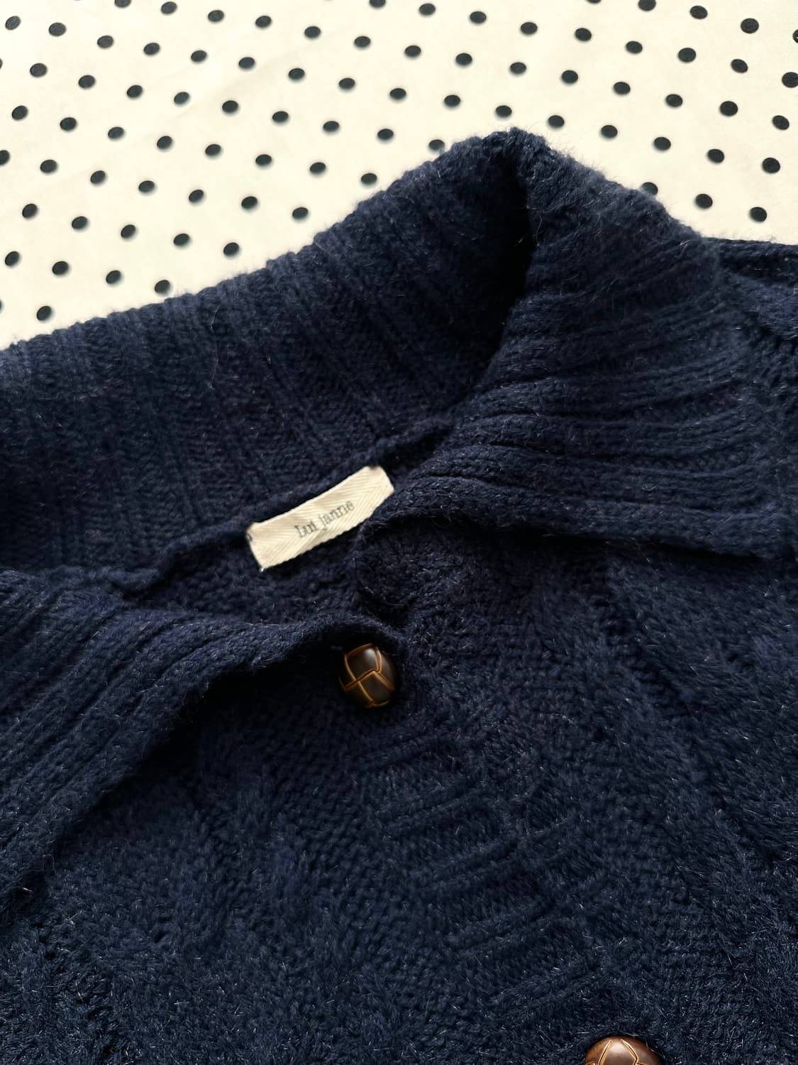 jpn 네이비 메론빵 니트 케이프 가디건 망토 하구미 스즈코 히피 모리걸 상품이미지3