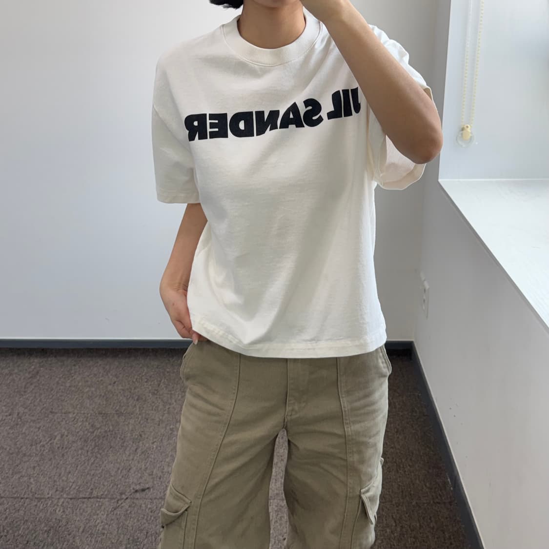 Jil Sander 질샌더 스펠아웃 로고 화이트 반팔 상품이미지1