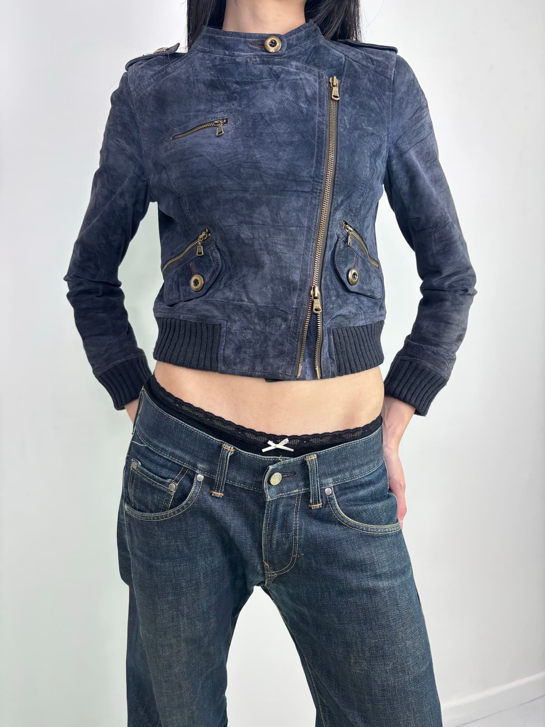 BLUE SUEDE CROP JACKET 상품이미지7