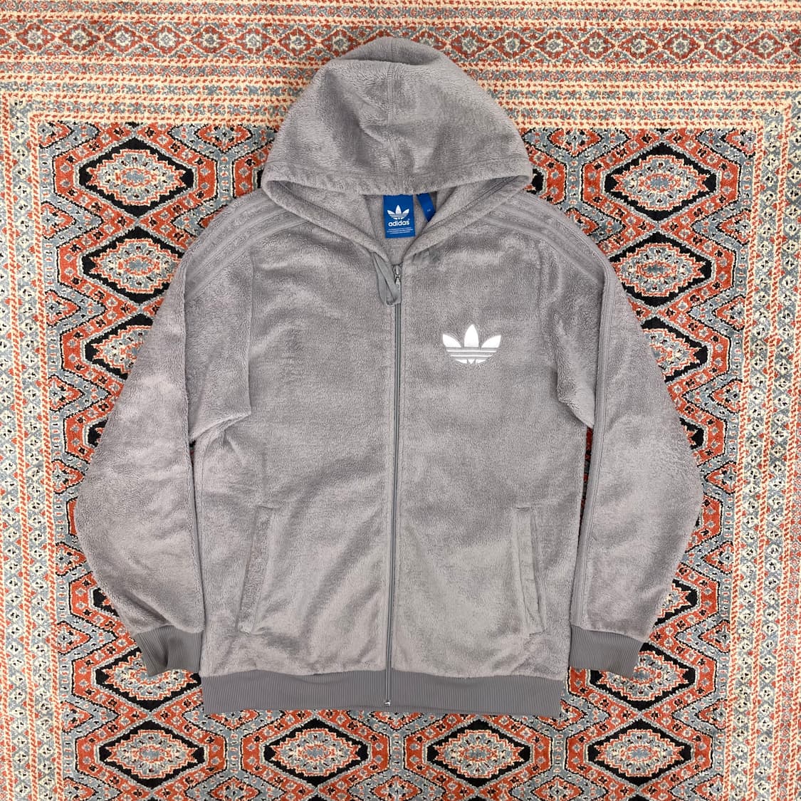 아디다스 오리지널 그레이 쉐르파 플리스 후드집업 남성110 상품이미지1