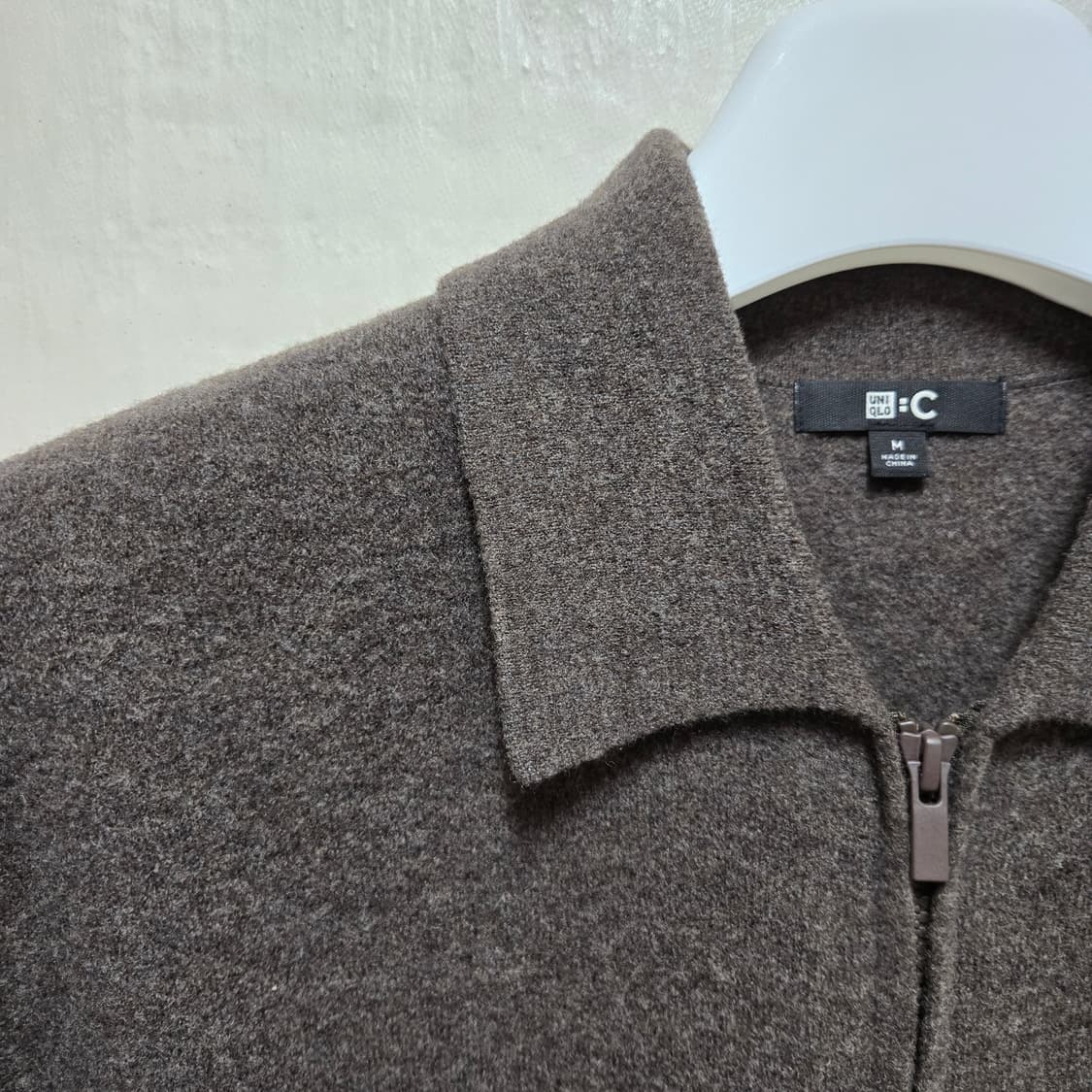 유니클로C 니트풀집재킷 브라운 상품이미지2