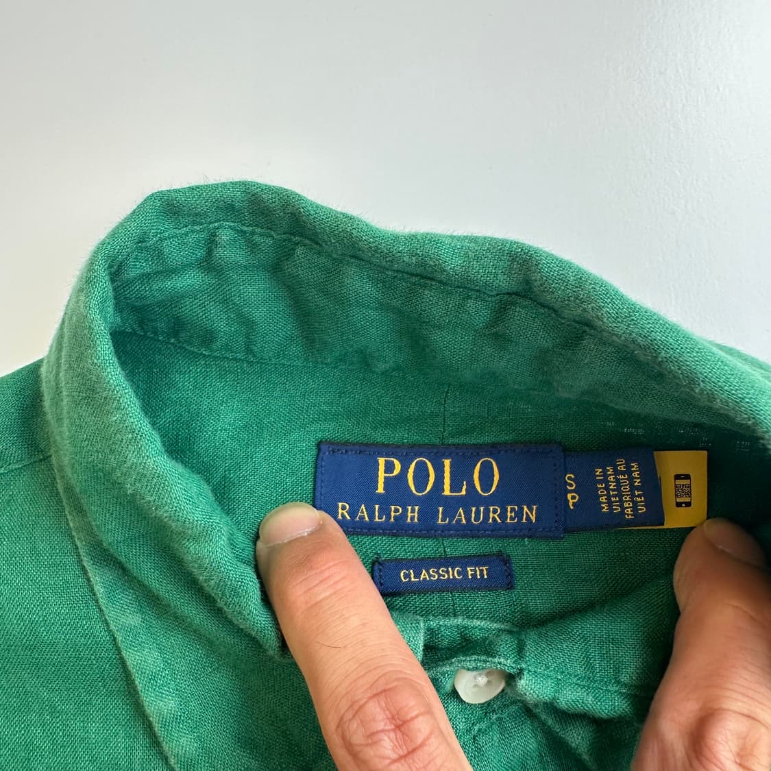 폴로 랄프로렌 현형QR 딥그린 린넨 셔츠 상품이미지4