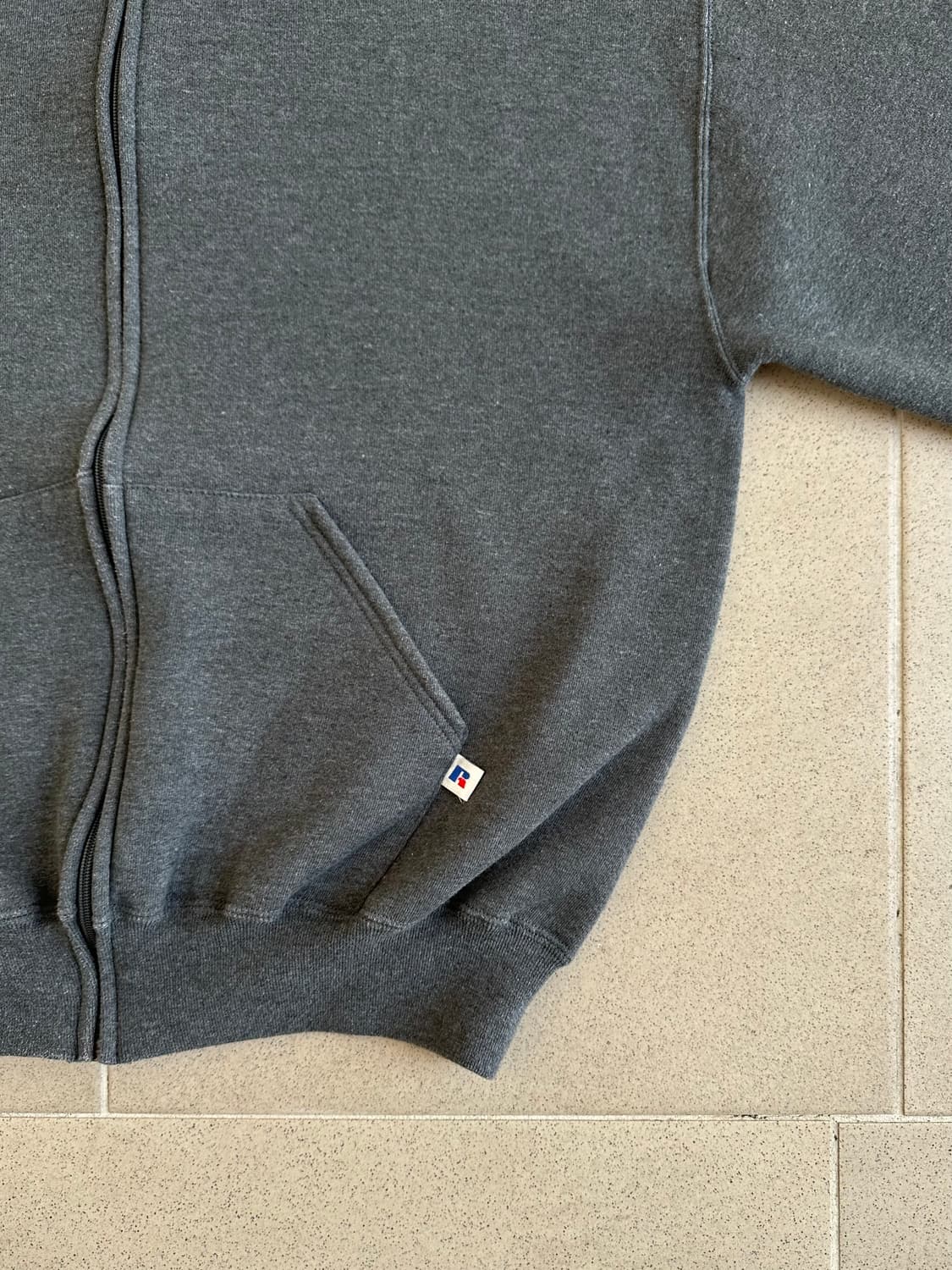 90s 빈티지 러셀 후드집업 다크그레이 L USA 상품이미지3