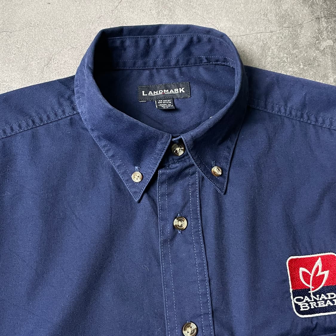 LANDMARK 빈티지 네이비 코튼 반팔 셔츠 A00770 상품이미지2