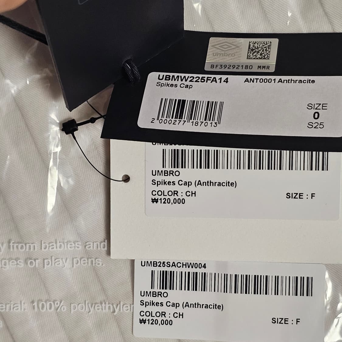 새제품) 엄브로 X 슬램잼 볼캡 모자 블랙 그레이 남자 여자 공용 상품이미지5