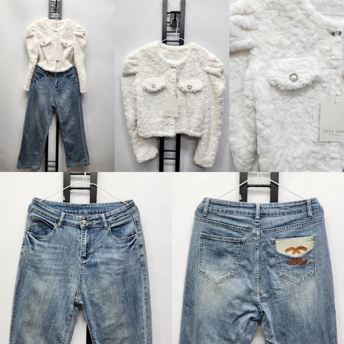 #새상품 줄로그 어깨퍼프 퍼쟈켓 55 상품이미지1