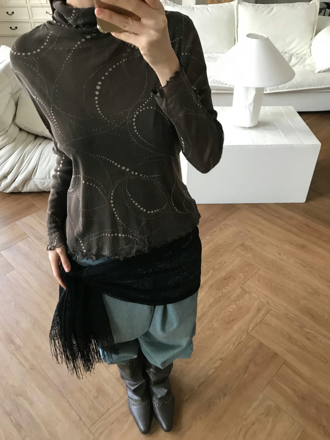 vintage pattern mash top 상품이미지2